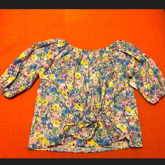 and April boho pastel floral off shoulder blouse NWT - Picture 2 of 8